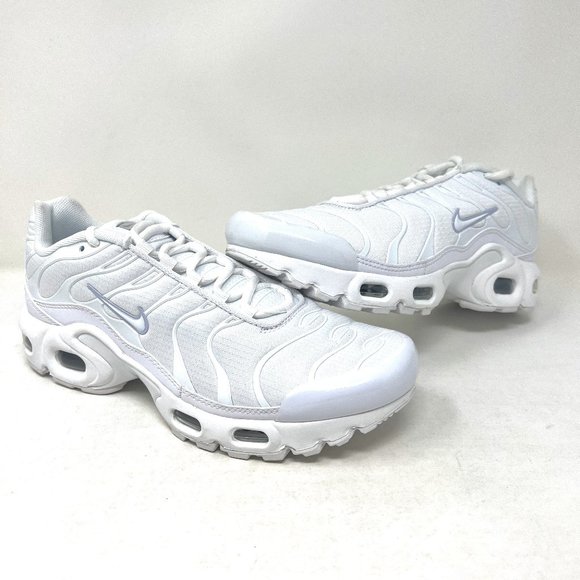 Nike Air Max Plus GS White Metallic Silver Shoes - Nike item #: CW7044-100 - Picture 1 of 13
